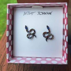Betsey Johnson Snake Earrings NIB
